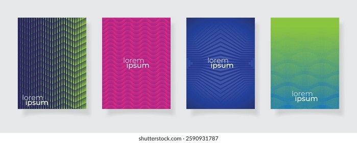 Abstract color gradient pattern texture book cover template vector set background business brochure design header