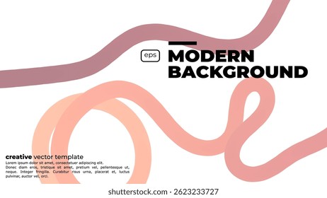 Abstract Color Gradient Swirl Shapes Set. Vector Graphic with Wavy Lines in Pink Colors. Colorful Fluid Wave Pattern. Squiggly Design Element.Wavy shape with Colorful gradient. Vector illustration.