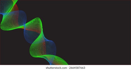 Abstract Color Gradient Swirl Shapes Set. Vector Graphic with Wavy Lines in Rainbow Colors. Colorful Fluid Wave Pattern. Squiggly Design Elements