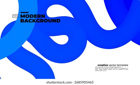 Abstract Color Gradient Swirl Shapes Set. Vector Graphic with Wavy Lines in Blue Colors. Colorful Fluid Wave Pattern. Squiggly Design Element.Wavy shape with Colorful gradient. Vector illustration. 