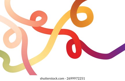 Abstrakte Farbverlaufswellen. Hintergrund mit Vektorlinienmuster. Wellenförmige Grafikdesign-Elemente. Regenbogen-Farbbänder
