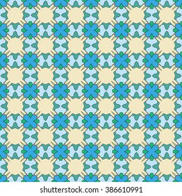 Abstract color graphic background, seamless geometric pattern, repeating fabric texture. Tribal ethnic arabic, indian, ottoman ornament, vector illustration. 