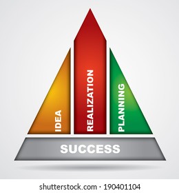 Abstract color graphics, about innovative idea and success