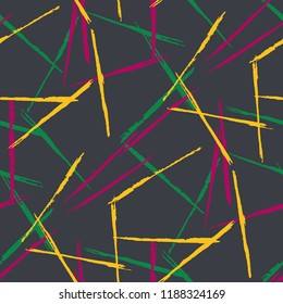 Abstract Color Grunge Background with Scribbled Stripes.