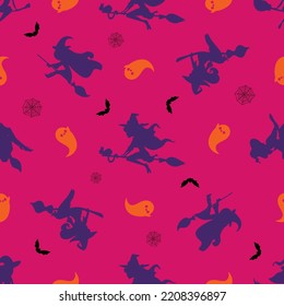 abstract color halloween graphic,  vector halloween themed seamleless pattern