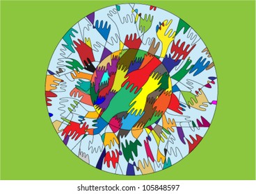 abstract color hands