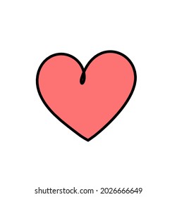 Abstract color heart as continuous line drawing on white background. Vector