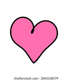 Resumen del color del corazón como dibujo continuo de línea sobre fondo blanco. Vector