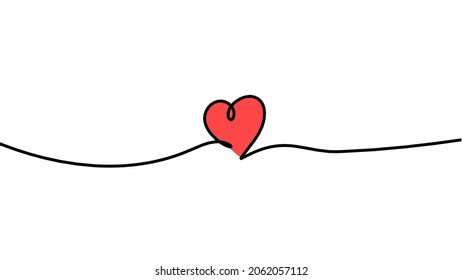 Los corazones de color abstracto como un dibujo continuo de línea sobre el blanco como fondo. Vector
