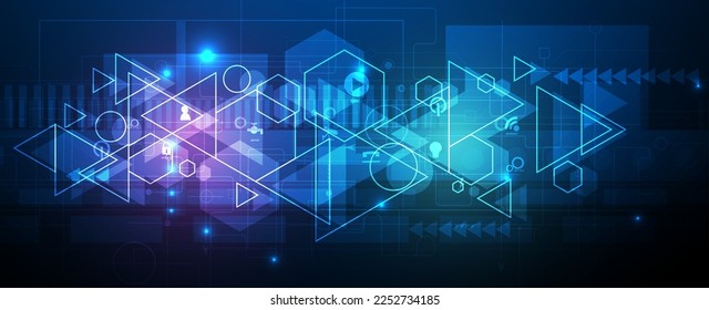 Abstract color hexagon background. Technology poligonal design. Digital futuristic minimalism. Vector design