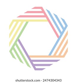 The abstract color hexagonal pattern on white background.