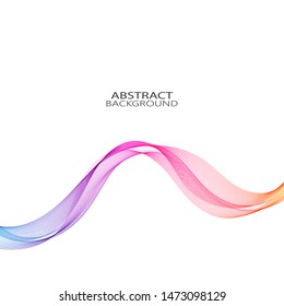 
Abstract color horizontal wave on a white background