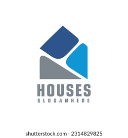 Abstract Color House Logo design Template 