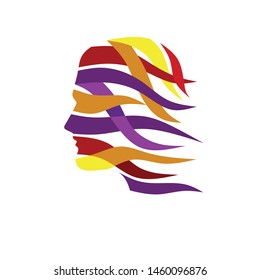 Abstract color Human Head Vector, Colorful Creative Mind Logo
