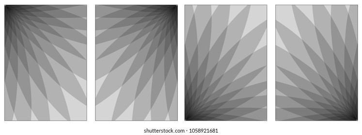 Abstract color illustration set. Gradient 3d colors. Design layout for banners, presentations and flyers, posters and invitations. For A4 paper. Shades of gray