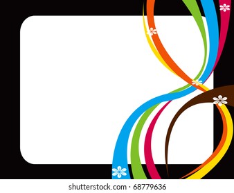 abstract color illustration vector frame lines blue pink yellow red black white