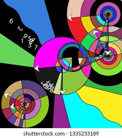 abstract color image of crazy time discks ans waves