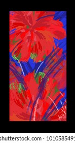 Abstract color image with hibiscus - vector illustration