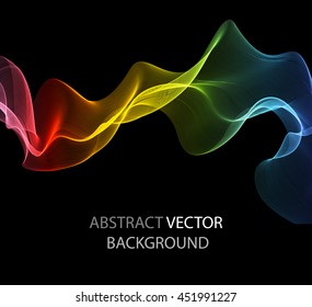 Abstract color image on a black background wave