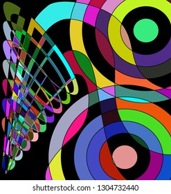 abstract color image of the tube and plates