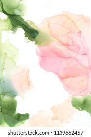 Abstract color ink background. Marble style. Hand painted vector illustration for your design.