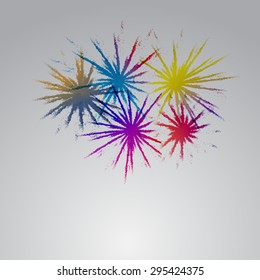 Abstract color ink firework background 