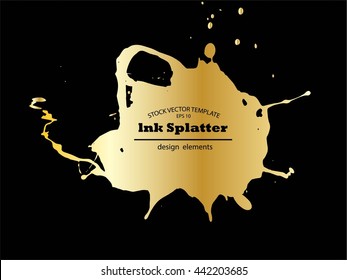 Abstract color Ink splash background, grunge vector design template - paint brush