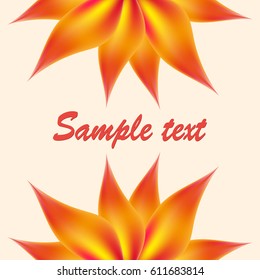 Abstract color isolate mesh flower on color background. Vector illustration for different design with text