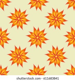 Abstract color isolate mesh flower seamless pattern. Vector illustration for different design