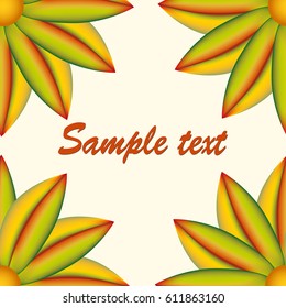 Abstract color isolate mesh flower on color background. Vector illustration for different design with text