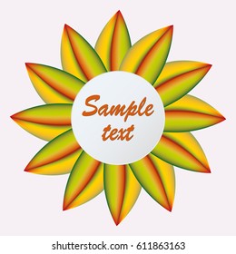 Abstract color isolate mesh flower on color background. Vector illustration for different design with text