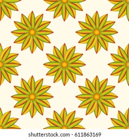 Abstract color isolate mesh flower seamless pattern. Vector illustration for different design