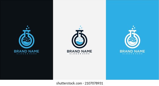 Logo de laboratorio de color abstracto. laboratorio vectorial, químico, logotipo de prueba médica. diseño del logotipo de labs