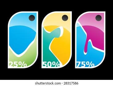 Abstract color label set