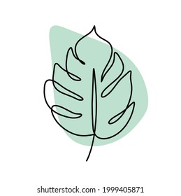 Abstract color leaf as line drawing on the white background. Vector