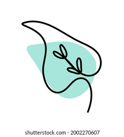 Abstract color leaf as line drawing on the white background. Vector