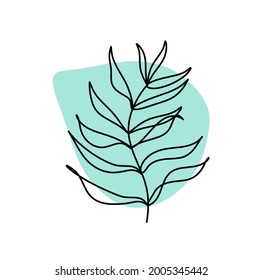Hoja de color abstracta como dibujo de línea sobre el fondo blanco. Vector