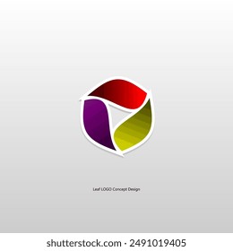 abstract color leaf logo design concept