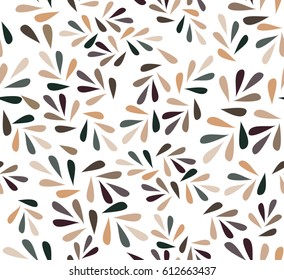 Abstract color leaves design on white background pattern seamless wallpaper. Vector