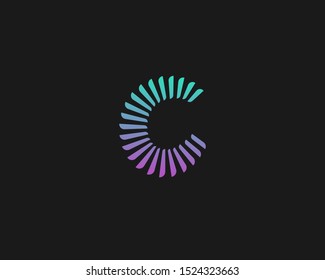 Abstract color letter C logo icon design modern minimal style illustration. Alphabet element vector emblem sign symbol mark logotype