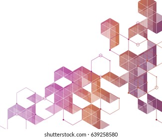 Abstract color light background pattern. triangles and hexagons mosaic