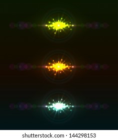 Abstract color light flare vector template.