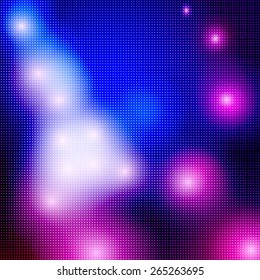 Abstract color lightspots on led background. Vector illustration. 