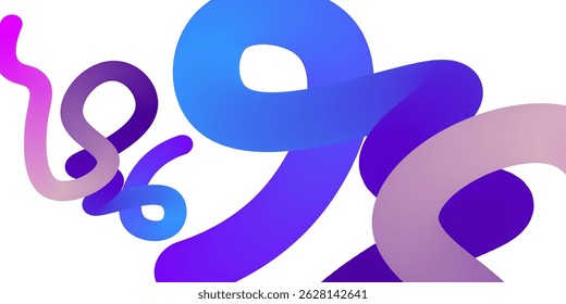 Abstract Color Line Background with a Gradient.Curve Shape Pattern. Loop and Spiral Rainbow Ribbons. Abstract Background with Color Lines