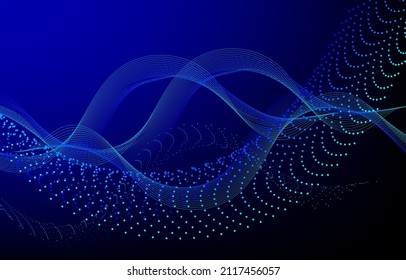 abstract color line curve and dot in navyblue background , great with product advertise data tecnology company vector eps