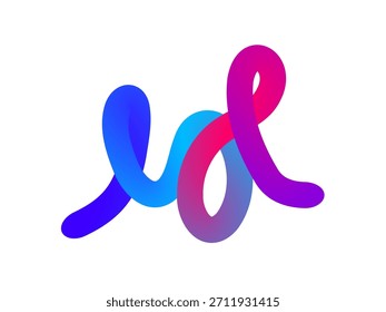 Linha de cor abstrata com forma de ziguezague de gradiente dinâmico e estilo geométrico giratório perfeito para cartazes banners gráficos sociais e arte de marca digital contemporânea
