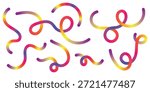 Abstract Color Line Shapes.vector Gradient Color Lines Set. 3D Wave Line Shapes Pattern. Rainbow Color Ribbons vector.eps
