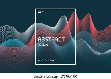 Abstract color line tech design of texture artwork wavy background. Use for ad, poster, template design ad, print. illustration vector eps10