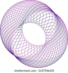 Abstract color linear spirograph rosette. 