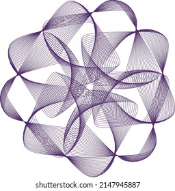 Abstract color linear spirograph rosette. 
